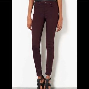Topshop Burgundy Leigh Jeans